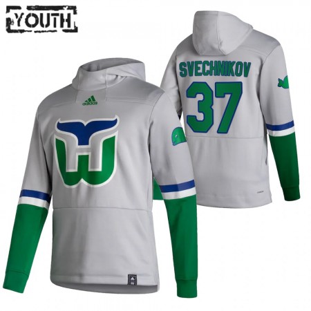 Carolina Hurricanes Andrei Svechnikov 37 2020-2021 Reverse Retro Pullover Hooded Sweatshirt - Barn